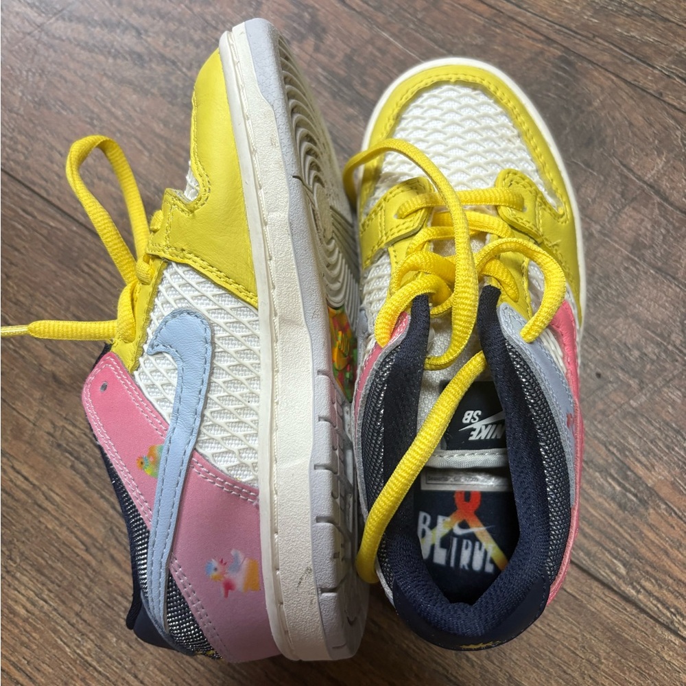 Nike Kids Yellow and Pink Sneakers